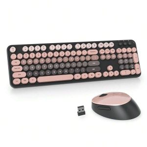 Wireless Cute Typewriter Keyboard & Mouse Combo